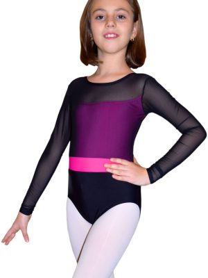 Body gimnastica & dans Negru Spandex 1604