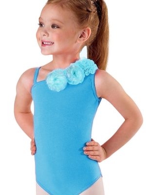 Body gimnastica & dans cu flori Turcoaz