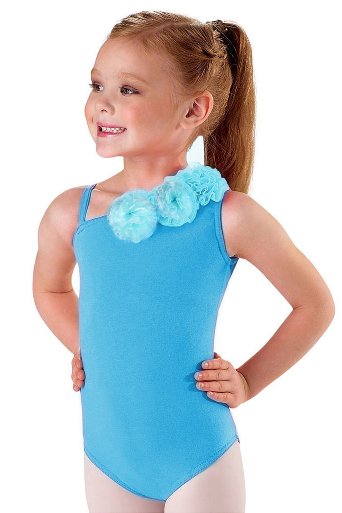 Body gimnastica & dans cu flori Turcoaz