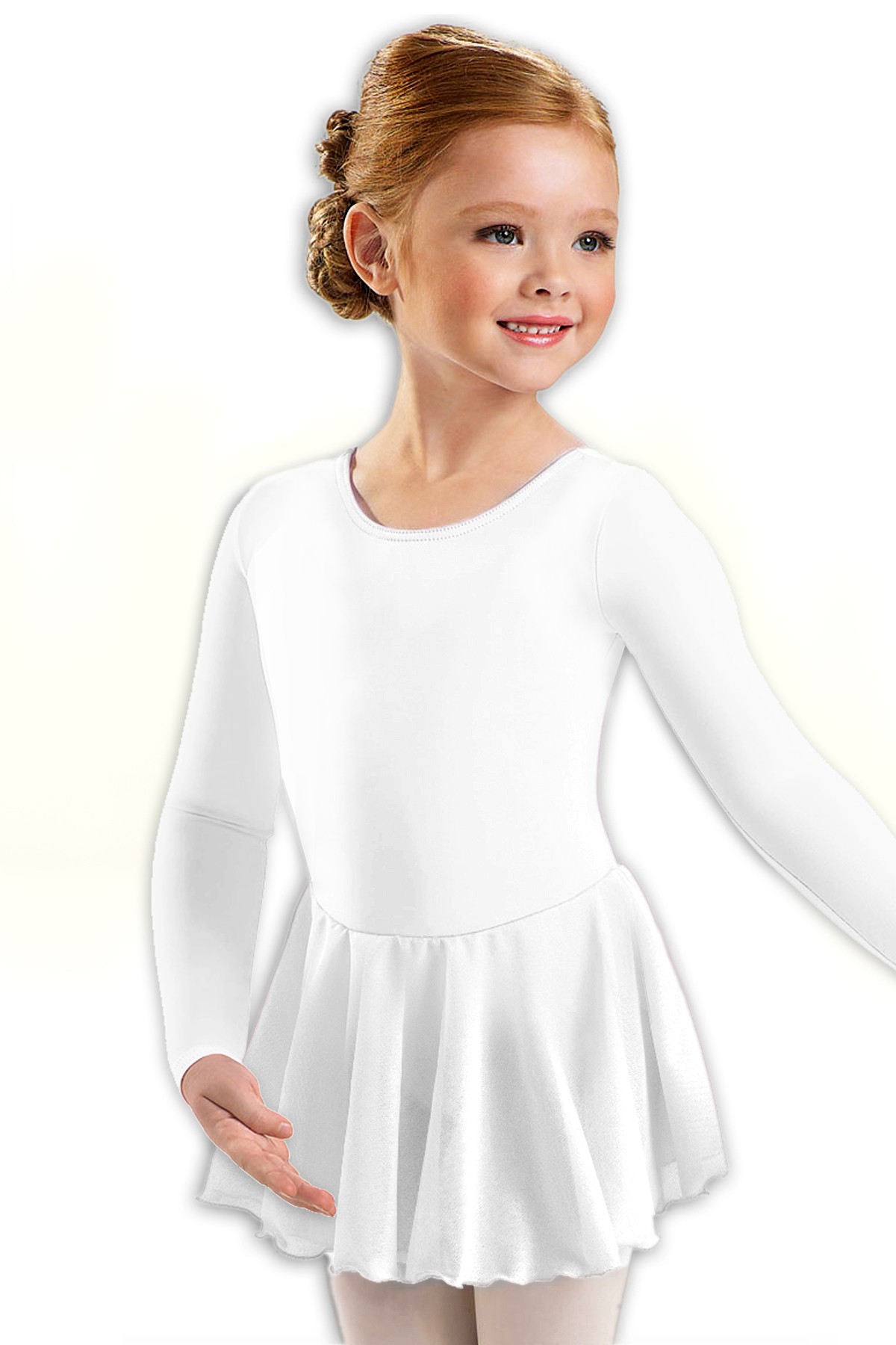 Body cu fusta tull gimnastica & dans clasic Alb 1701