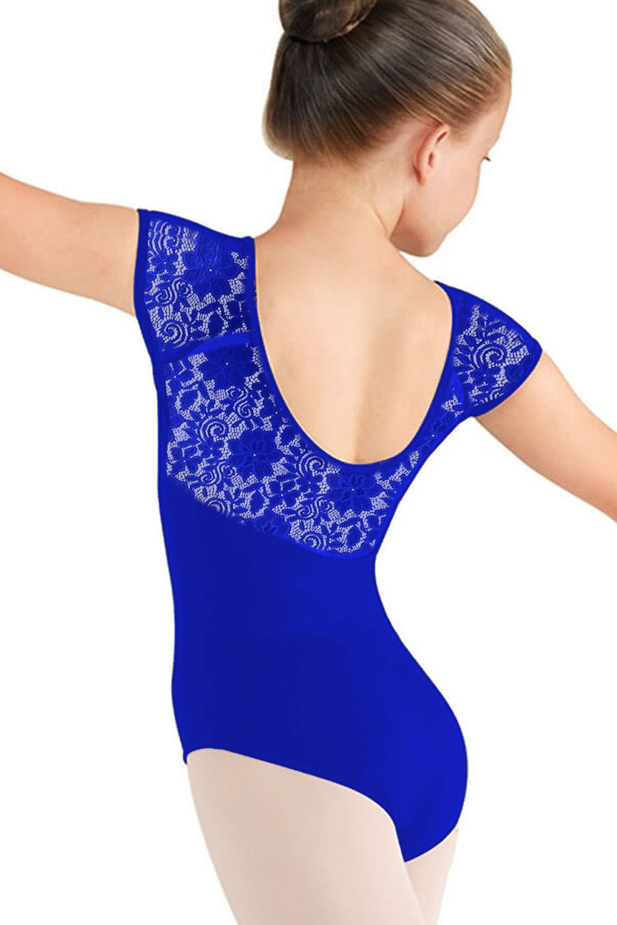 Body gimnastica & dans Albastru Royal dantelat 11061