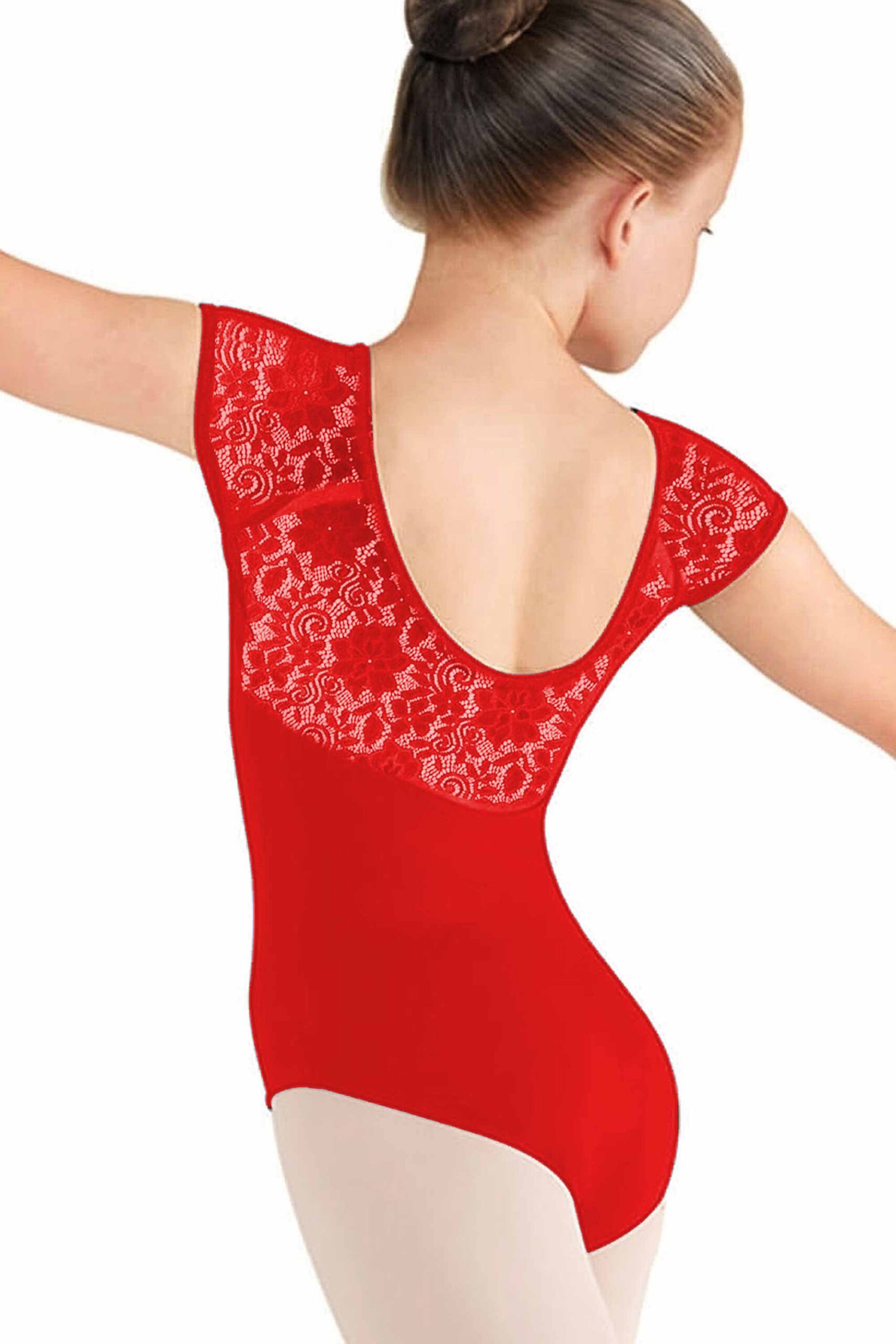 Body gimnastica & dans Rosu dantelat 11061