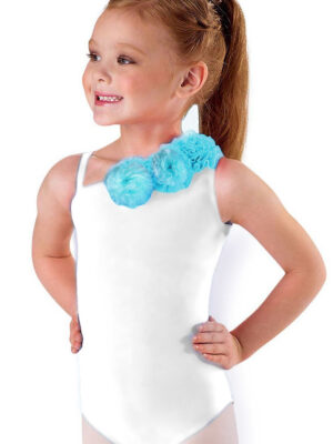 Body gimnastica & dans cu flori Alb 16500